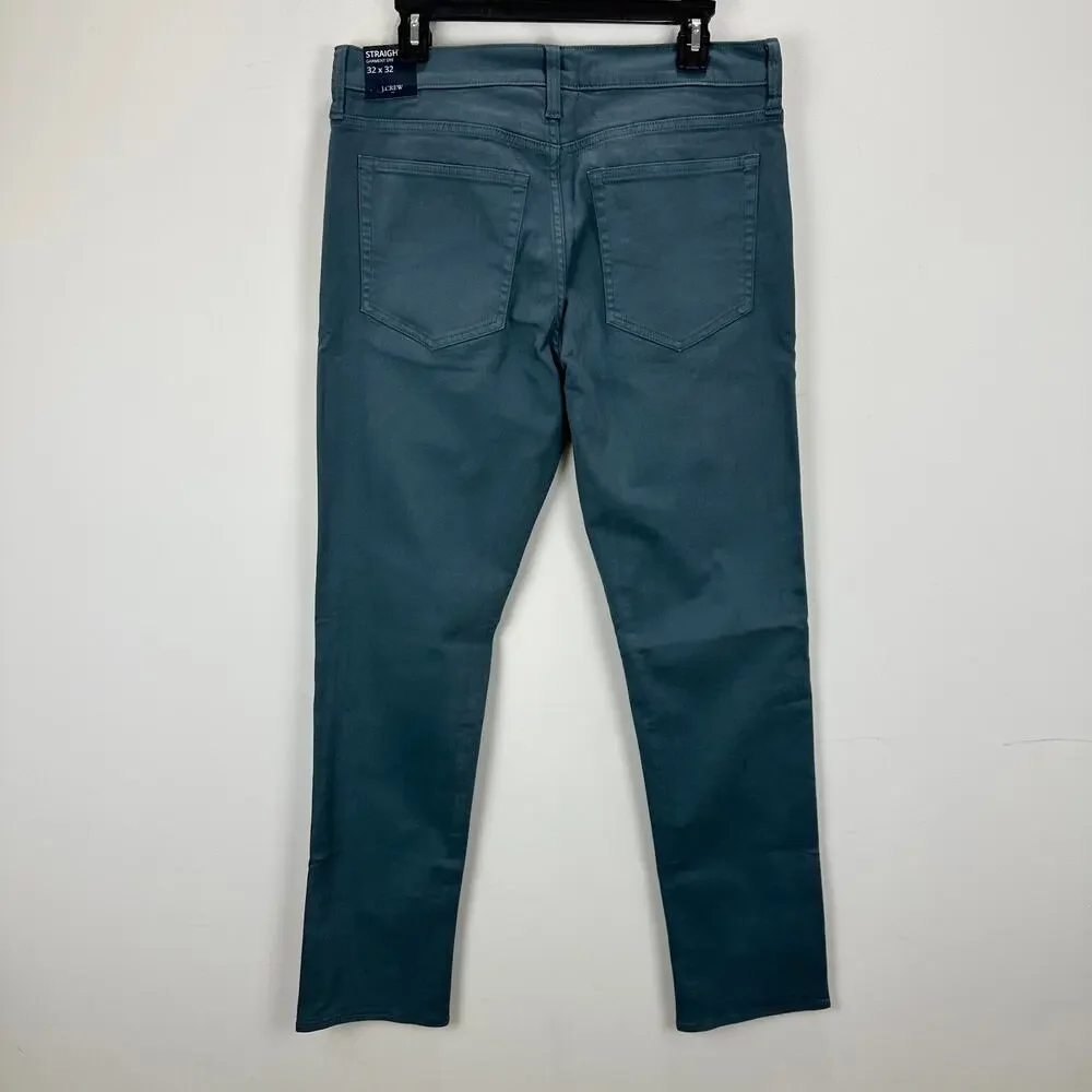 J.Crew Straight Fit Garment Dyed Five Pocket Pant Opal Blue Mens W 32 L 32 NWT
